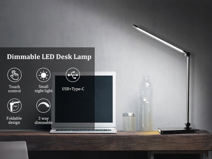 HaloRing LED Desk Lamp – Touch Control